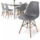 MIADOMODO Étkezőszék készlet műanyag üléssel 6 db szürke