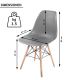 MIADOMODO Étkezőszék készlet műanyag üléssel 6 db szürke
