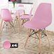 MIADOMODO Étkezőszék készlet műanyag ülés 4 db rózsaszín