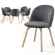 MIADOMODO Étkezőszék készlet bársony 6 db szürke