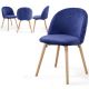 MIADOMODO Étkezőszék készlet bársony 4 db kék