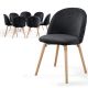 MIADOMODO Étkezőszék készlet bársony 8 db fekete