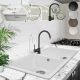 AQUAMARIN Gránit konyhai mosogató 76 x 46 cm fehér