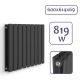 Aquamarin Horizontális radiátor 819 W, 600 x 614 x 69 mm
