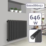 AQUAMARIN Vízszintes radiátor 600 x 886 x 52 mm