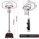 Infnatastic Kerekes kosárlabda kosár állítható 148-236 cm