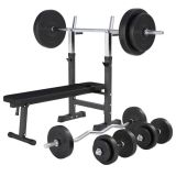 Gorilla Sports Edzőpad + 100 kg súlyzó szettel