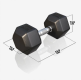 Gorilla Sports Hatszögletű gumírozott súlyzó 15 kg
