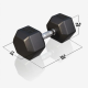 Gorilla Sports Hatszögletű gumírozott súlyzó 20 kg