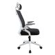 Irodai szék állítható fejtámlával fehér-fekete