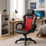 Ergonomikus irodai szék piros-fekete