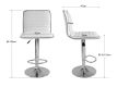 2 darabos bárszék szett fehér, állítható magasság
