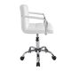 Forgó irodai szék króm karfával fehér