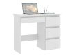 Számítógépes íróasztal fiókkal fehér