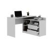 Számítógépes sarok íróasztal fiókokkal fehér