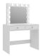 Sminkasztal 12 LED fehér 2 fiókkal