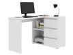 Számítógépes sarok íróasztal  fiókkal fehér