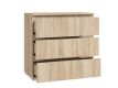 Komód három fiókos 80 cm szín sonoma tölgyfa