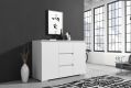 Komód nappaliba fiókos 120 cm fehér