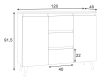 Komód skandináv 120 cm szín fehér tölgy craft