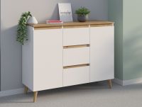 Komód skandináv 120 cm szín fehér tölgy craft