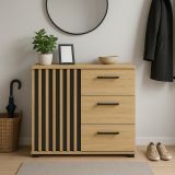 Komód Loft 3 fiókos 80 cm szín tölgy artisan