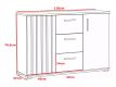 Komód  fiókokkal és fogantyúkkal 120 cm