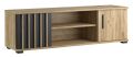 Fa TV-szekrény polccal és ajtókkal 140 cm