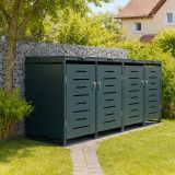 Fémtároló 4 kukához antracit 264 × 116 × 80 cm