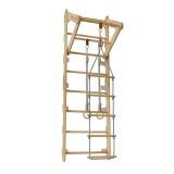 Gyerek fa létrák vízszintes rúddal, gyűrűkkel, kötéllétrával