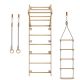 Gyerek fa létrák vízszintes rúddal, gyűrűkkel, kötéllétrával