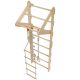 Gyerek fa létrák vízszintes rúddal, gyűrűkkel, kötéllétrával