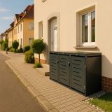 Fém tároló 3 kukához antracit 197×116×80 cm