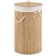 Bambusz szennyestartó kosár kerek 55 L fedéllel és zsákkal