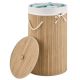 Bambusz szennyestartó kosár kerek 55 L fedéllel és zsákkal
