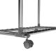 Fém ruhaállvány kerekeken 2 rúddal + polcokkal