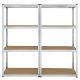 Easy tároló polc készlet 2 db 4 polcos fém és MDF 160x80
