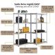 Easy tároló polc készlet 2 db 4 polcos fém és MDF 160x80