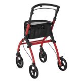 Alumínium járókeret 110 kg forgó kerekek táskával piros