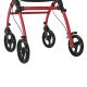 Alumínium járókeret 110 kg forgó kerekek táskával piros