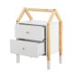 Gyerek éjjeliszekrény  házikó mintával 2 fiókkal fehér