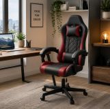 Ergonomikus gamer szék fekete/piros párnákkal