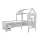 Gyerekágy-ház tárolóhellyel és asztallal fehér
