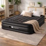 Felfújható matrac pumpával 197 x 154 x 45 cm fekete