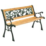 Kerti pad 122 cm rózsa motívum fa/öntöttvas
