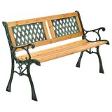 Kerti pad 122 cm fa és öntöttvas