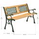Kerti pad 122 cm fa és öntöttvas