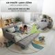 Designer moduláris gyerekkanapé 150 cm szürke