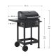Kompakt fekete kerti grill hőmérővel 86 x 104 x 52 cm