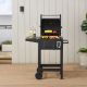 Kompakt fekete kerti grill hőmérővel 86 x 104 x 52 cm